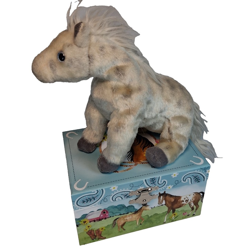 Jewelkeeper Horse Music Jewelry Box with Lightning the Horse Plush Bundle